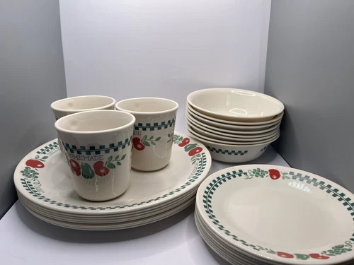 Corelle FARM FRESH 28 Pc Dinnerware Set Bowls Bread And Dinner Plates Mugs