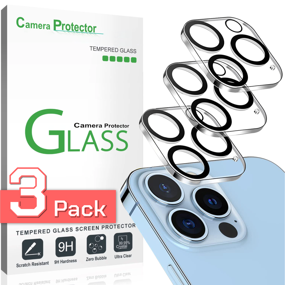 3x For iPhone 16 15 14 13 12 11 Pro Max Tempered Glass Camera Lens Protector