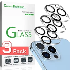 3x For iPhone 16 15 14 13 12 11 Pro Max Tempered Glass Camera Lens Protector