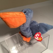 Scoop the Pelican Retired 1996RARE Ty Beanie Baby, Near Mint With Tag Errors