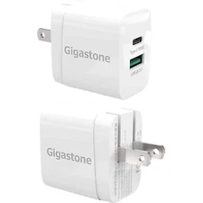 Gigastone 18W Dual Ports USB-A + USB-C Type C Wall Charger, Fast Charge PD 3.0