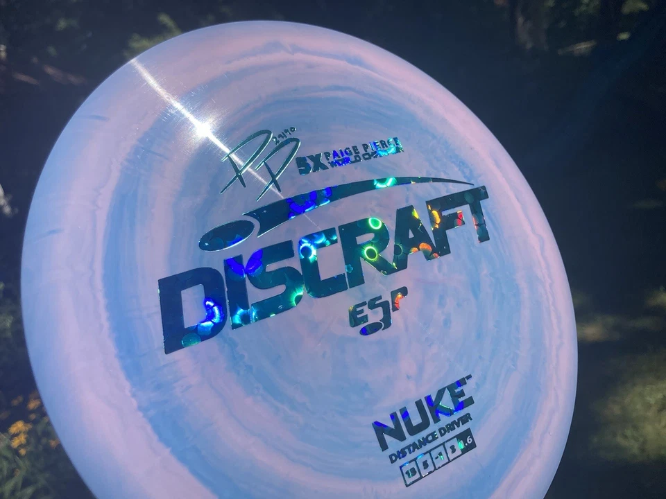 Discraft 5X ESP Nuke-Pink & Blue Cotton Candy Swirls  w Holographic Flowers Foil - Image 4 of 4