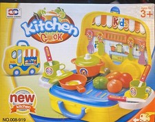 Little Chef On The Go Kitchen Set. 26 Pieces, Becomes A Car. New