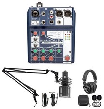 Podcasting Podcast Recording Bundle Soundcraft Mixer Headphones Pro Mic Boom Arm