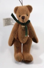 WBOT Miniature jointed plush teddy Bear ornament tiny gold heart