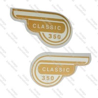 FüR Royal Enfield Klassisch 350 Weiß & Golden Werkzeug Box Sticker Paar @ US