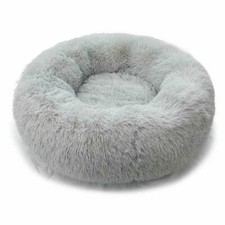 Round Plush Dog Bed House Dog Mat Winter Warm Sleeping Cats Nest Soft Long Plush