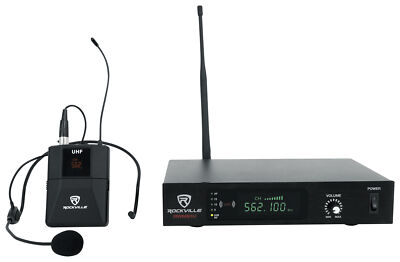Rockville RWM61U Professional UHF Headset & Guitar Wireless Microphone System