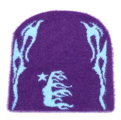 Brand New Custom Hellstar Flame Accented Mohair Beanie