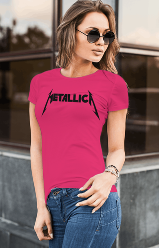 Metallica Ladies HOT-PINK 100% Cotton T 