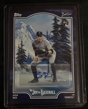 Ben Rice 2025 Topps Bob Ross Joy of Baseball Prussian Blue Auto /50 Yankees RC