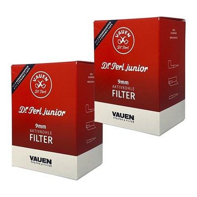 Dr. Perl Junior Aktivkohle Pfeifenfilter / Filter, 9mm, JUMAX-Box 2x 180 Stück