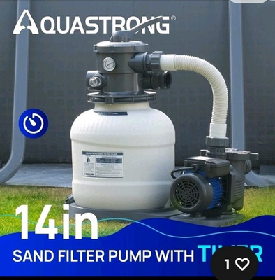 #ad #ad AQUASTRONG 14in Sand Filter Pump for Above 3000 GPH 14in With Timer Grey $92.36