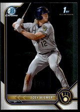Joey Wiemer 2022 Bowman Chrome Prospects Rookie 1st Card RC | #BCP-207 Milwaukee. rookie card picture