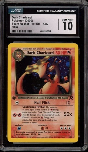 Pokemon Dark Charizard Team Rocket 1st Edition Holo Rare #4 CGC 10