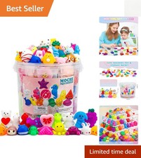 Vibrant 100-Pack Mochi Squishies - Perfect for Kids' Parties  Classroom Rewards