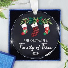 Baby  s First Christmas Ornament 2025   Christmas Tree Decoration Glass Orname...