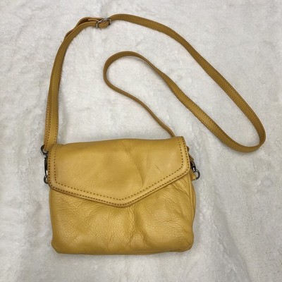 NEW La Diva for town shoes Yellow faux Leather Crossbody Bag Purse