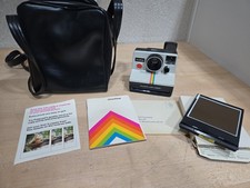 Polaroid One Step Land Camera Vintage Rainbow Stripe Film Carrying Case Untested