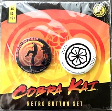 Cobra Kai Retro Button 2 Pin Set Karate Kid Miyagi-Do Dojo Sony PIctures 2022