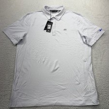 NWT TravisMathew Mens The Zinna Polo Shirt XL White Pima Cotton Golf EllisDon