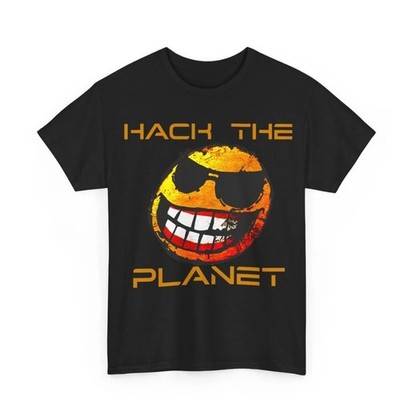 Hack The Planet T-Shirt, Punk Shirt, Hackers T-Shirt, Smiley Face Shirt, Unisex