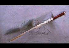 UBR CUSTOM HANDMADE D2 TOOL STEEL SLAYER SWORD WITH LEATHER SHEATH