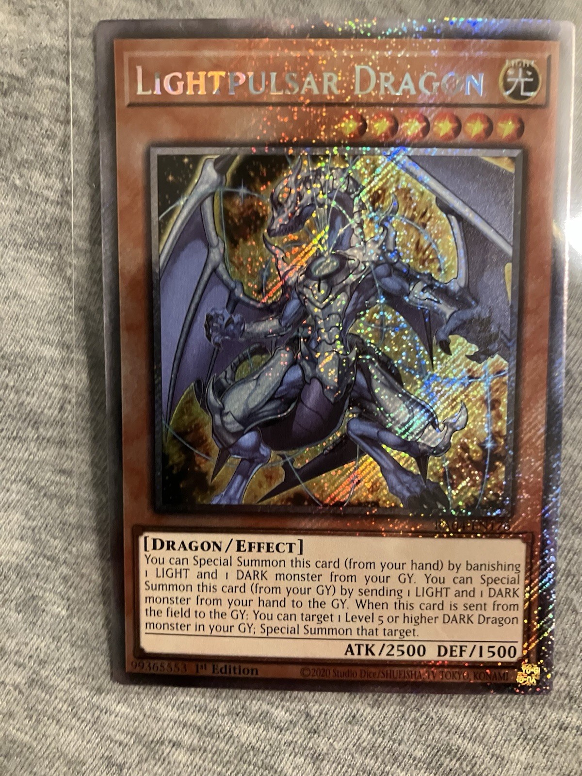 Lightpulsar Dragon RA04-EN176 YuGiOh Quarter Century Stampede trading card — raw and PSA graded price guide