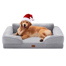 Warmrest Orthopedic Dog Bed, Large/XL, Waterproof Pet Couch, Grey