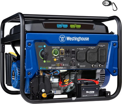 6600 Watt Dual Fuel Home Backup Portable Generator, Remote Electric Start, Trans