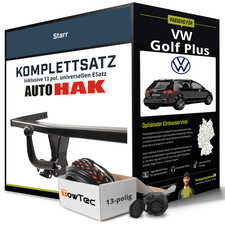 Für VW Golf Plus Typ 5M1,521 Anhängerkupplung starr +eSatz 13pol uni 04-09 NEU