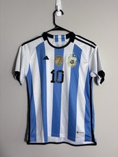 Argentina Jersey Messi 10 World Cup FIFA Boys Size L 14-16 Soccer Football