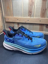 Hoka Mens Clifton 9 Running Shoes Blue/Yellow Size 11.5D Lightweight Sneakers