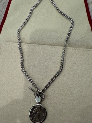 Pyadema Bronze Italy Coin Necklace.Ancient Roman-Style Medallion Pendant, Toggle