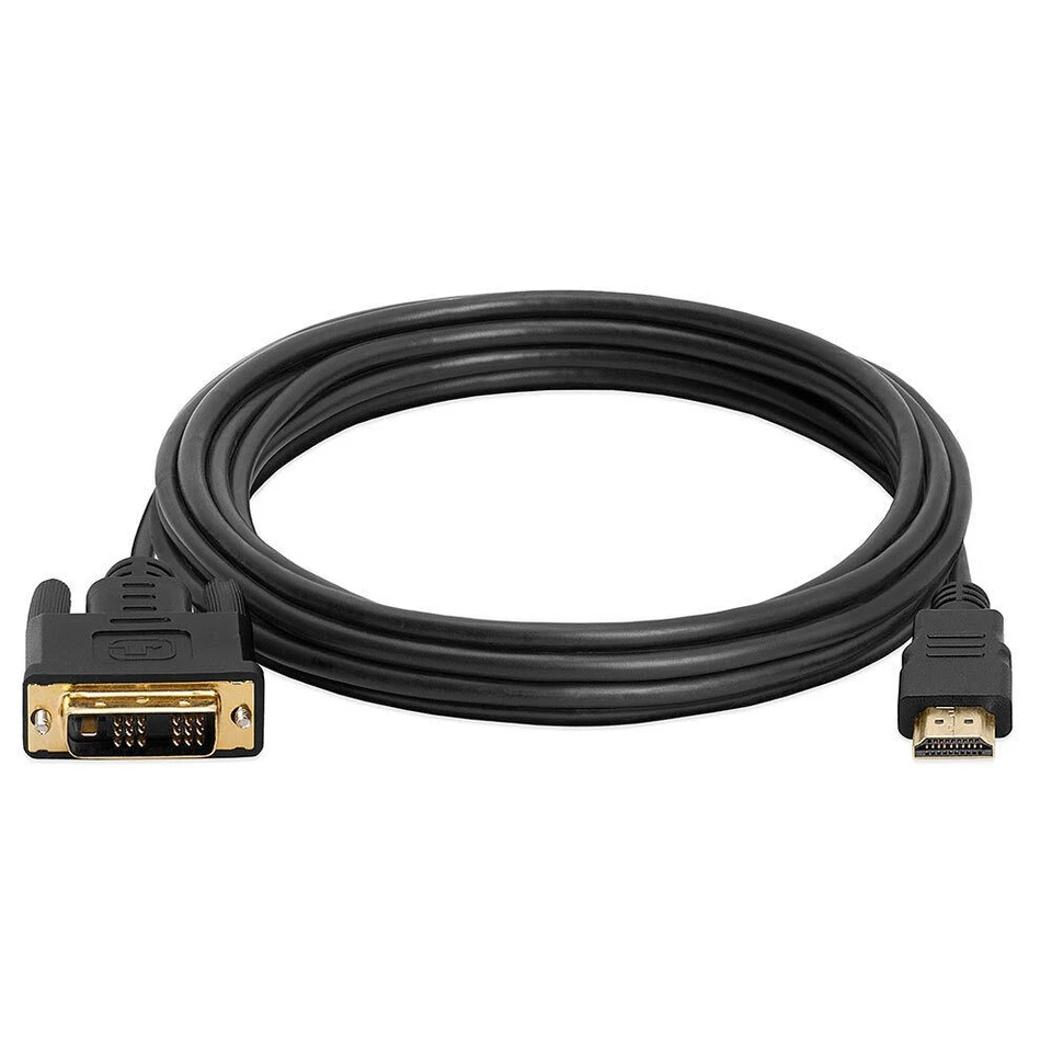 2 Pack 15FT HDMI to DVI Cord DVI-D M to HDMI M Cable Adapter Connector Converter - Image 3 of 4