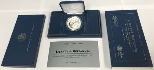 2024 Liberty & Britannia 1oz .999 Silver Medal with OGP Box & COA