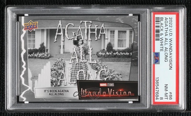 2022 Marvel Studios' WandaVision Black & White 16/25 Agatha All Along #66 PSA 8