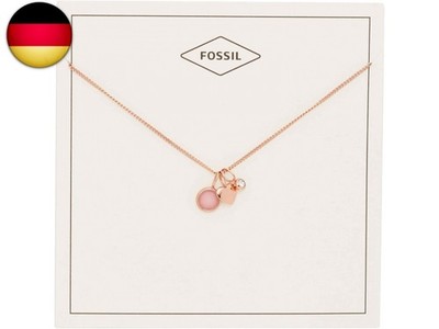 FOSSIL Women's rose gold tone Edelstahl mit Karabinerverschluss Round pendant