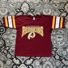 Vintage 90s Washington Redskins Logo 7 V-neck T-shirt Size XL