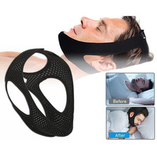 Anti Snoring Chin Strap Sleep Apnea Snore Stop Belt CPAP Compatible Jaw Solution
