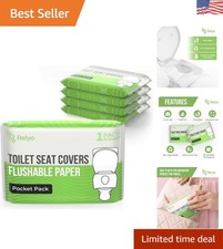 50 Pack XL Flushable Toilet Seat Covers - Biodegradable Eco-Friendly Travel...