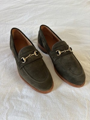 Allen Edmonds Randolph Olive Suede Loafer Metal Bit Men's Size 8 EEE 