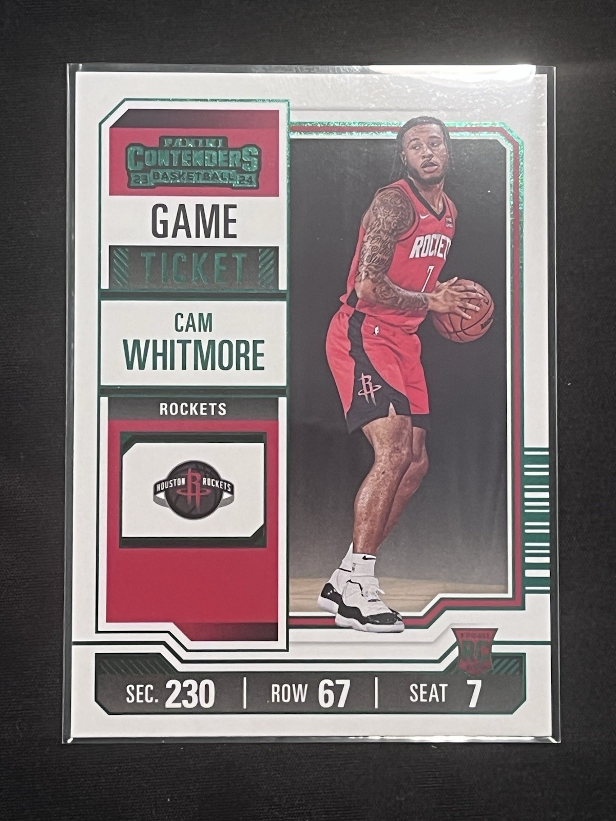 2023-24 Panini Contenders Basketball Cam Whitmore Game Ticket Green Foil Rookie 