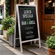 Free Standing Magnetic Chalkboard Solid Sidewalk Sign Display Board Outdoor Deco