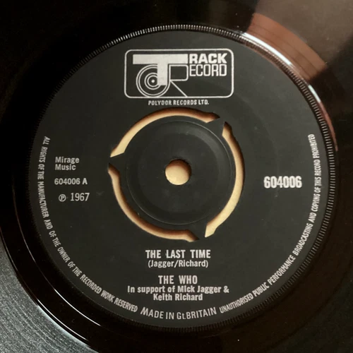 The Who Rare The Last Time Under My Thumb 7” Vinyl 1967 UK 1st Mod Psych Stones