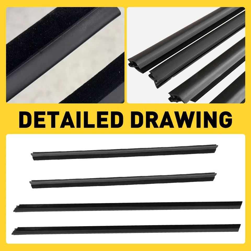 For Honda Fit Jazz 2009-2013 4pcs Door Belt Weather Strip Molding Seal Foto 2 de 4