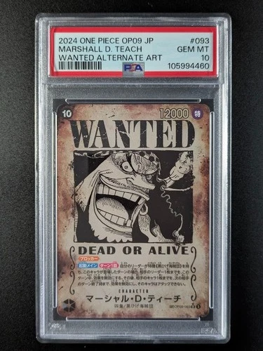 2024 One Piece MANGA MARSHALL D. TEACH #OP09-093 Alt Art Super Rare JPN PSA 10