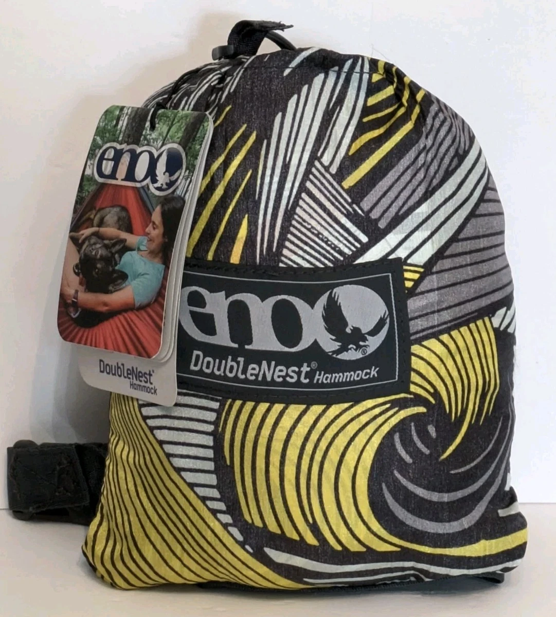 Amaca Doppia ENO Doublenest Stampa Tribal, Portatile, In Nylon 70D, Portata 181 Kg, Con Moschettoni, Regalo Per Due