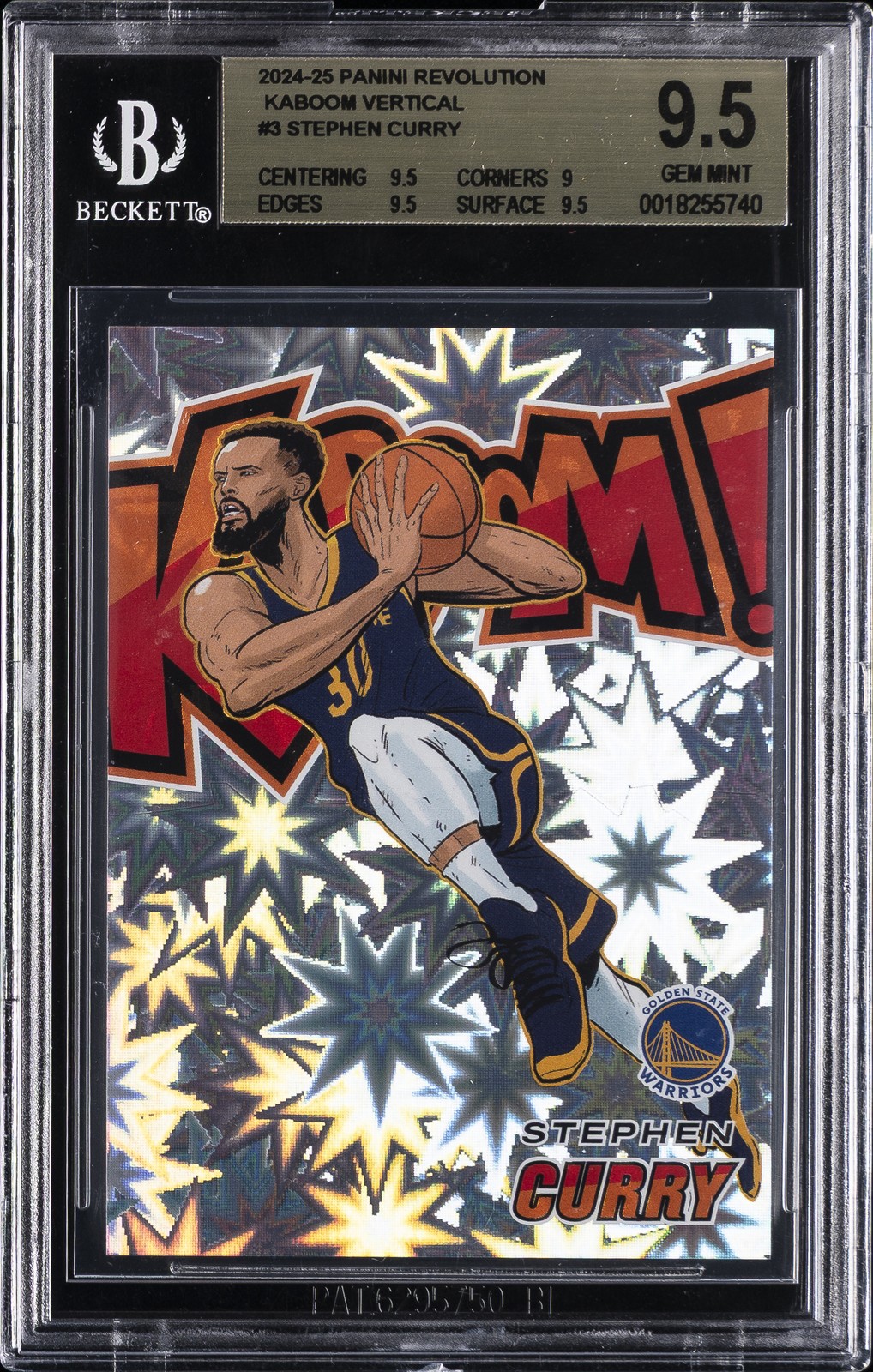2024-25 PANINI REVOLUTION KABOOM VERT #3 STEPHEN CURRY BGS 9.5