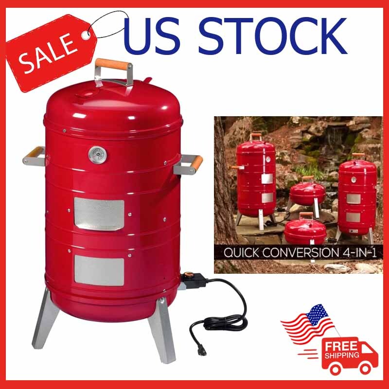 Americana 4In1 Electric Charcoal Smoker and Grill Patio & Garden